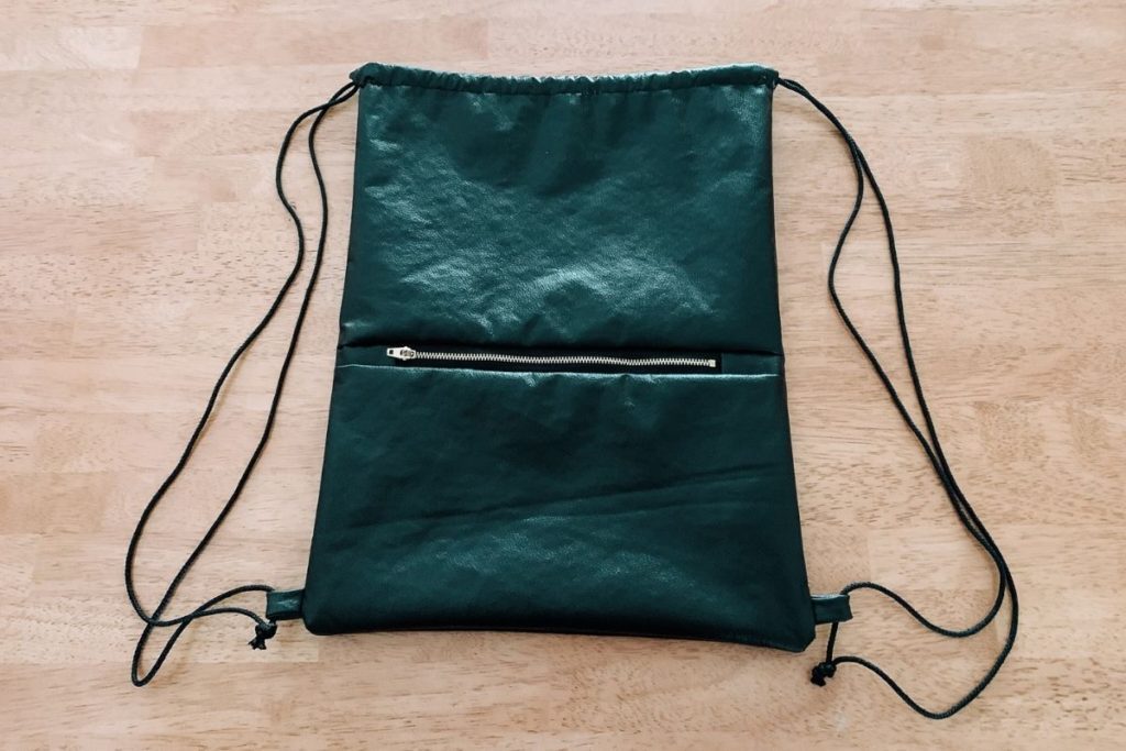 Faux Leather Drawstring Backpack