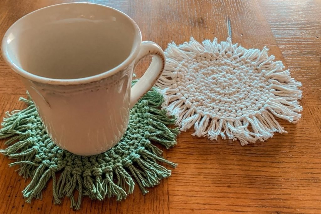 Crochet Boho Fringe Coasters