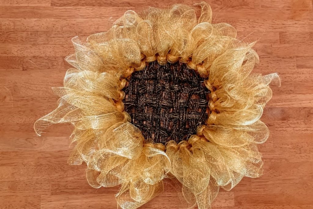 DIY Sunflower Wreath - Finished
