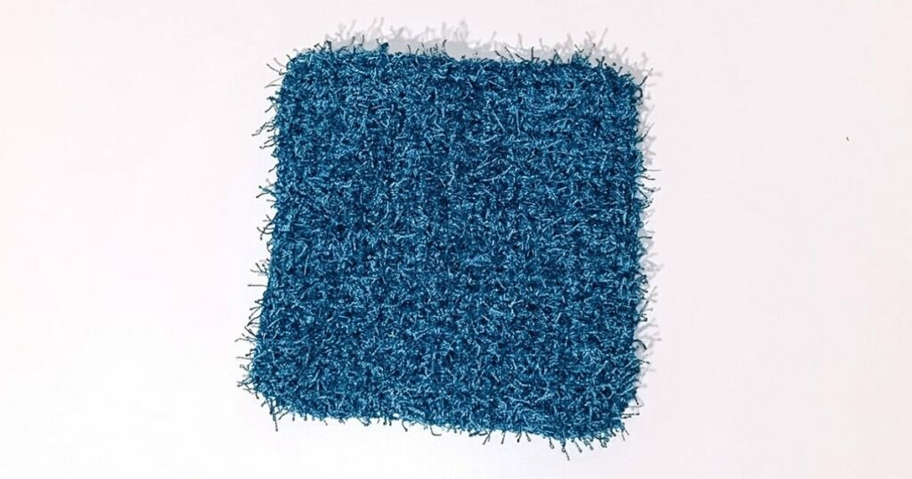 An image of a finished crochet dish scrubby