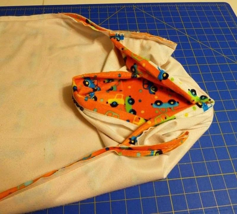 An image of clipping the corners of minky fabric