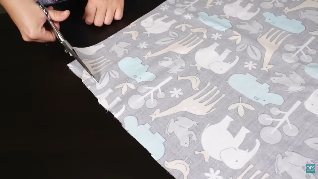 An image of fabric cut for a baby blanket