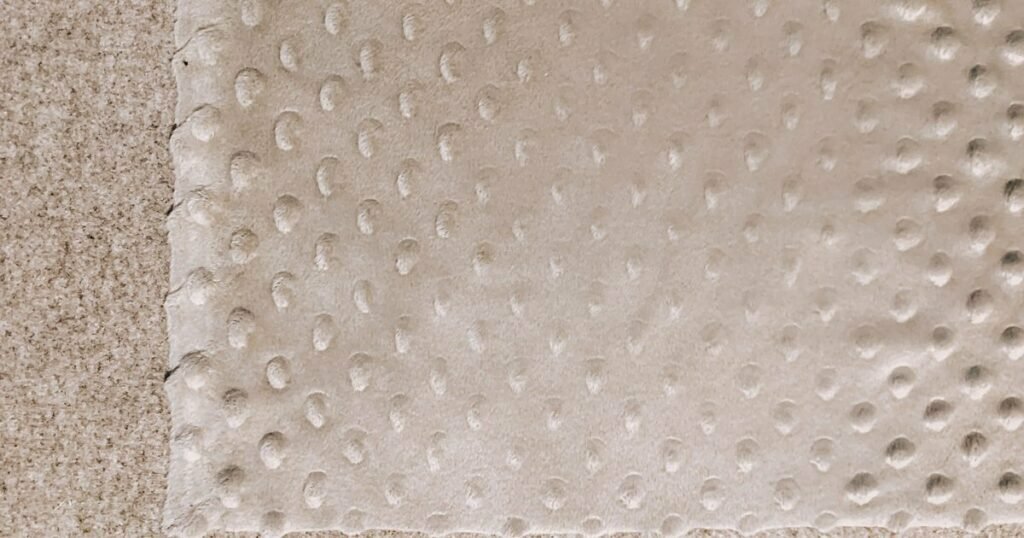 An image of minky fabric turned right side up
